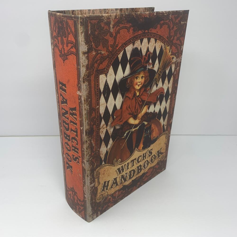 NWOT Halloween WITCH'S HANDBOOK spell book spellbook tabletop decor vintage look - Picture 2 of 10
